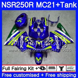 Впрыск Для HONDA NSR 250R 250 R MC21 PGM3 NSR250R 90 91 92 93 Movistar Blue 264HM.16 NSR250 R RR NSR250RR 1990 1991 1992 1993 Обтекатели