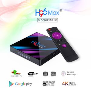 H96 Max Android 10 TV Kutusu 2GB 16GB Rockchip RK3318 2.4G 5G WiFi Bluetooth 4K
