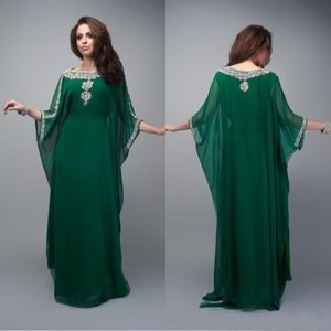 ビンテージドバイファンシーイスラムイブニングドレス2019 Aラインプラスサイズパーティークリスタルアラビアカフタンプロムガウンマキシドレス