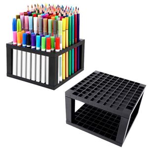 DIY Grid Frame Pen Holder Penna Fodral Förvaring Box Borste Pot Office Study Makeup Tools Storage