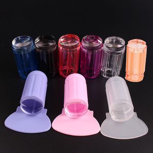 Prego DIY Stamper Seal com Raspador Transparente Nail Manicure Art Stamping Ferramenta Prego Seal Transporte Rápido F3279