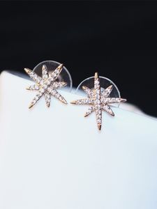 супер блестящий сверкающий! Ins модный дизайнер сладкие милые звезды роскошные бриллианты серьги-гвоздики для женщин девочек S925 серебряная булавка