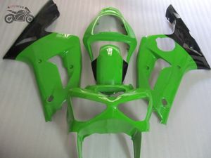 2003 2004 Ninja ZX6R ZX636 03 04 ZX6R 636 yeşil siyah motosiklet kaporta vücut parçaları Kawasaki için plastik enjeksiyon grenaj seti ABS