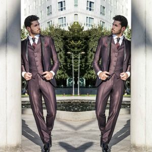 Wholesale wedding suits for slim resale online - Custom Made Mens Wedding Suits New Arrival Black Peaked Lapel Groomsmen Suits Groom Tuxedos Slim Fit Mens Party Suits Prom Tuxedos