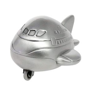 Niedliche Mini-Flugzeug-Sparschwein-Spardose mit gerolltem Rad, Vintage-Münzspardose aus farbigem Metall aus Blech, originelles Geburtstagsgeschenk für Kinder