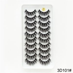 10pairs 3D Faux Mink Lashes Natural pestanas falsas longas Volume Lashes falsificados Maquiagem Extensão cílios maquiagem