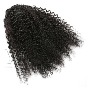 VMAE İnsan Afro Kinky Kıvırcık At kuyruğu Saç 100g 120g 140g 3c Doğal Saç At kuyruğu Saç Uzantıları