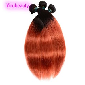Malezyjskie Virgin Hair Wefts 1B/350 Prosty 3 sztuki/partia 100% ludzkie przedłużenia włosów dwa tony Kolor trzy wiązki 10-28 cali