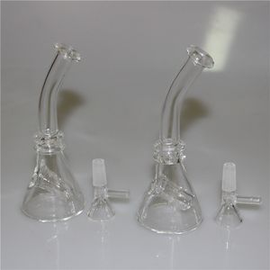 4,5-Zoll-Mini-Glas-Bong-Dab-Rig-Wasserpfeife mit kostenloser Schüssel, bunter kleiner Pyrex-Recycler, der Wasserpfeifen, Bohrinseln, Aschefänger raucht