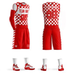 Anpassade barn män basket tröja skjorta set tom pojke college slitage andas basket uniform