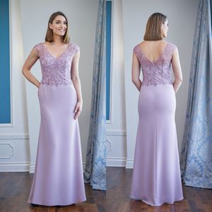 Jasmine Summer Abiti per la madre della sposa 2021 Scollo a V Appliques in pizzo Paillettes Abiti da sera Lunghezza al pavimento Abito da sposa a sirena