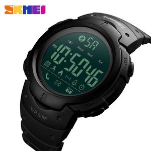 Mäns Sport Smart Watch SKMEI Brand Fashion Pedometer Fjärrkamera Kalorie Bluetooth SmartWatch Reminder Digital Armbandsur T7190617