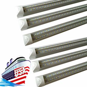 LED -rör White Daylight 8ft 72W Office LED Integrated T8 V Form Tube Light SMD2835 240LEDS US Stock