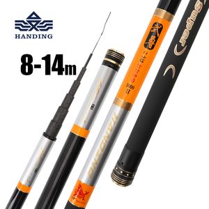 Handing 8m 9m 10m 11m 12m 13m 14m high Carbon fiber Super Hard Fishing Rod Telescopic Rod Sea fishing Rod Taiwan Fishing
