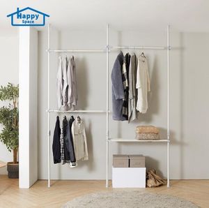 Multifunktionella kreativa klädhängare sovrumsmöbler vägghylla Kombination Multilayer Storage Cloth Rack