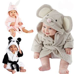 Novo Venda Quente Bebê Crianças Animais Desenhos Animados Com Capuz Banheira Toalha Roupão Roupagem Banheira Bebê Bebé Bebé Inverno Roupas Infantil Hoodies 6m-5y