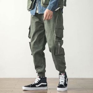 2019 frühling Und Herbst Casual Hosen Männer Koreanischen Stil Lose Cargo Hosen Mode Skateboard Taschen Zipper Hip Hop Hosen Männer