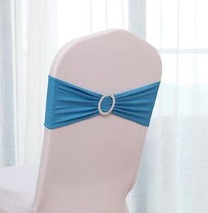 Elastisk organza stol täcker sashes band bröllop båge slips backs rekvisita bowknot spandex stolar sash spännen täcker tillbaka vandrarhem trim rosa