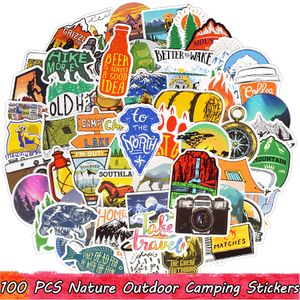 100 PCS Nature Outdoor Camping Waterproof Stickers Hiking Sport Decal for Teens Adults to DIY Water Bottle Laptop Bicycle Skateboard Gifts