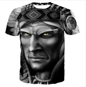 Nova Moda 3D T-shirt Ocasional Indiano Americano Rosto Estilo Verão Das Mulheres Dos Homens Tops de Manga Curta Criativa Impresso T ZCQ035