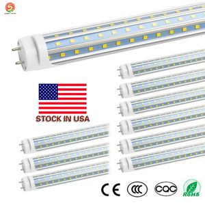 Lagerbestand in den USA: LED-T8-Röhren, 4 Fuß, 60 W, 6000 lm, SMD2835, G13, 288 LEDs, 1,2 m, Triplex-Reihe, AC 85–265 V, LED-Leuchtstofflampen