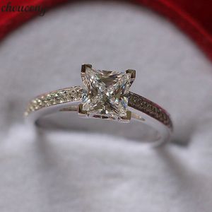 Choucong Classic Promise Ring 0.5ct Diamond CZ 925 Sterling Silver Engagement Bröllop Band Ringar för Kvinnor Bröllop Smycken