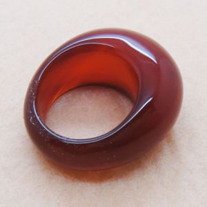 Blandad Agate Dome Ring Pure Natural Chalcedony Män och Kvinnor Ringfinger