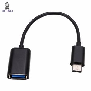 500 pçs / lote Novo Tipo C Adaptador de Cabo OTG USB 3.1 Tipo-C Macho para USB 2.0 A Fêmea OTG Adaptador de Cabo De Dados Cabo Branco / Preto about16.5 cm