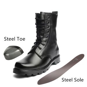 Mode Safety Boots Steel Toe Mid-Plate Anti-Slip Anti-Smashing Wilderness Survival Work Män Boots