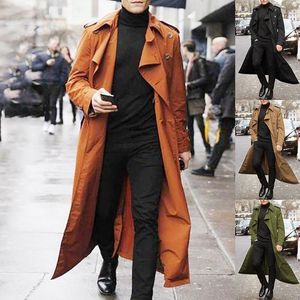 Novo casaco longo homens primavera outono masculino jarra de trincheira casual homens soltos estilo britânico casaco de streetwear