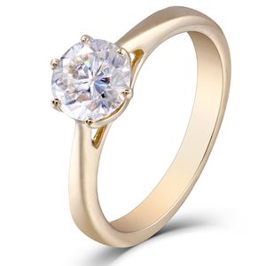 Transgems K Yellow Gold Carat GH Kolor mm Szerokość Moissanite Symulowany Diamentowy pierścionek zaręczynowy dla kobiet Y19052301