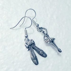 Hot Antique Silver Liga Ballet Shoes / Ballet Girls Charms Pingentes Hip Hop Bohemian Brinco Jóias Para As Mulheres Presente A264