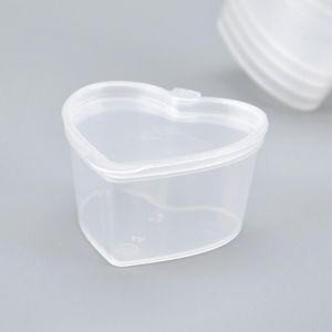 45ml PP Heart Square Shaped Seasoning Box Disposable Tasting Cup Salad Sauce Take-out Packaging Seasoning Cup LX5294