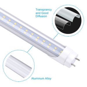 LED T8 Light Tube 4FT, Dual-End Powered Ballast Bypass, 18W (40W Equivalent Fluorescent Bulb Replacement), Clear Cover, AC85-265V Lighting Fixture