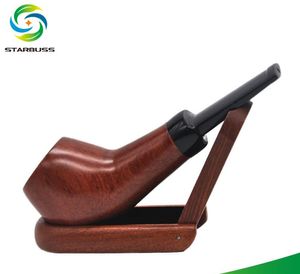 Novo tubo liso de mogno de alta qualidade, pano de flanela, embalagem de saco de balde, suporte de cigarro com filtro antigo e conveniente