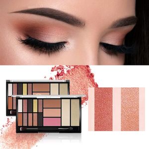 O.TWO.O Eye Makeup Waterproof Eye Shadow Palette Highlighter Glitter Blush Contour Palette 15 Shades Eyeshadow Cosmetics Set With Brush