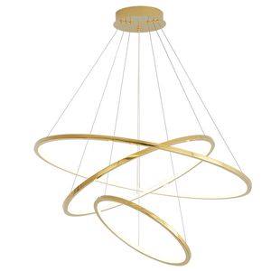 New Arrival Dimmable Ring Pendant Light Gold plated Circle Simple style Hanging Lamp for Living Room Home diningroom Art Deco Luminaire