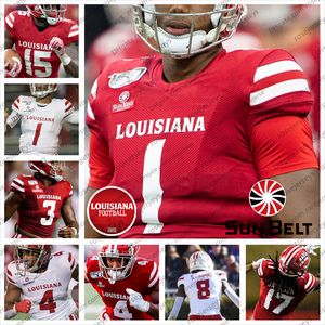 Custom 2020 Louisiana Ragin 'Cajuns Piłka nożna # 1 Levi Lewis 9 Trey Ragas 15 Eliasz Mitchell 19 Jamal Bell Men Mods Cid Kid Jersey 4XL