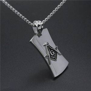 2024 High Polished Stainless Steel Silver Masonic Emblem Free Mason Pendants Freemasonry Square Compass Signet signs necklace pendant jewelry
