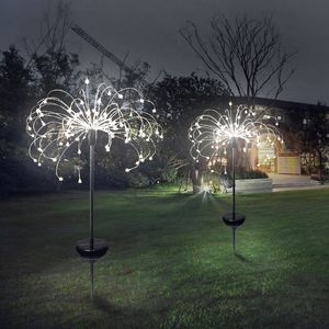 90/150 LED-Solarleuchte mit acht Funktionsmodi, Löwenzahn-Rasenlichter, Gras-Feuerwerkslampe, wasserdichte Solar-Gartenleuchte für den Außenbereich