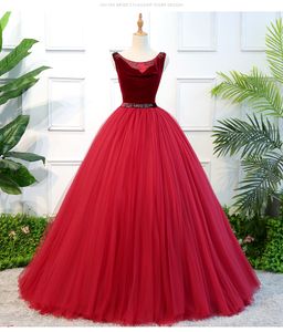 Wino Red / Dark Granatowa suknia balowa Bal Dress Velvet z Tulle 2 Sztuk (Sukienka i Petticoat) Prom Suknie