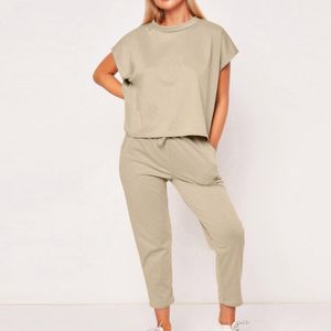 2019 moda feminina verão 2 pcs tracksuits set esporte lounge desgaste senhoras casuais tops calça terno 2.261