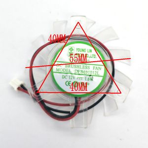 New Original for Radeon 2600pro Graphics Video card cooling fan DFB601012L DC12V 1.6W Diameter 55MM Pitch 40x40x40MM