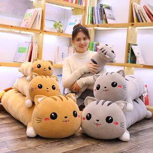 cute cartoon cat plush toy animals pillow long strip pillow holding sleeping doll for girl birthday gift decoration 110cm 130cm DY50674