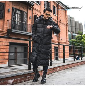 Estilo russo homens inverno neve desgaste casaco acolchoado jaqueta mens moda capuz acolchoado jaquetas homens bezerro comprimento longo parkas com capuz