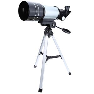 送料無料卸売天文単眼望遠鏡天文学のための三脚風景レンズが付いている銀の専門宇宙望遠鏡