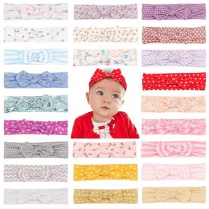 24 Styles Baby Striped Print Headbands Bow Knotted Infants Headband Elastic Dot Rabbit Ears Hairbands M1372