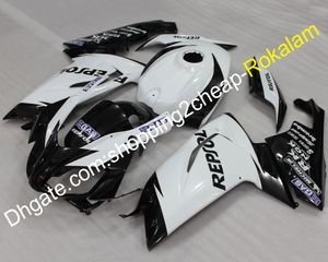 Dla Aprilia RS125 Shell 2006-2011 RS125 R S 125 07 08 09 10 11 RS 125 Czarne białe ciasturę Zestaw do błonnika (formowanie wtryskowe)