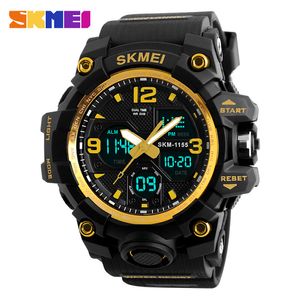 SKMEI Marka Askeri Dijital Chronograph Analog Reçine Bilek İzle Ayarlamak Elektronik Açık Saatı