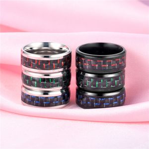Carbon Fiber Ring black stainless steel Wedding Promise Engagement Rings women men fashion jewelry will and sandy
